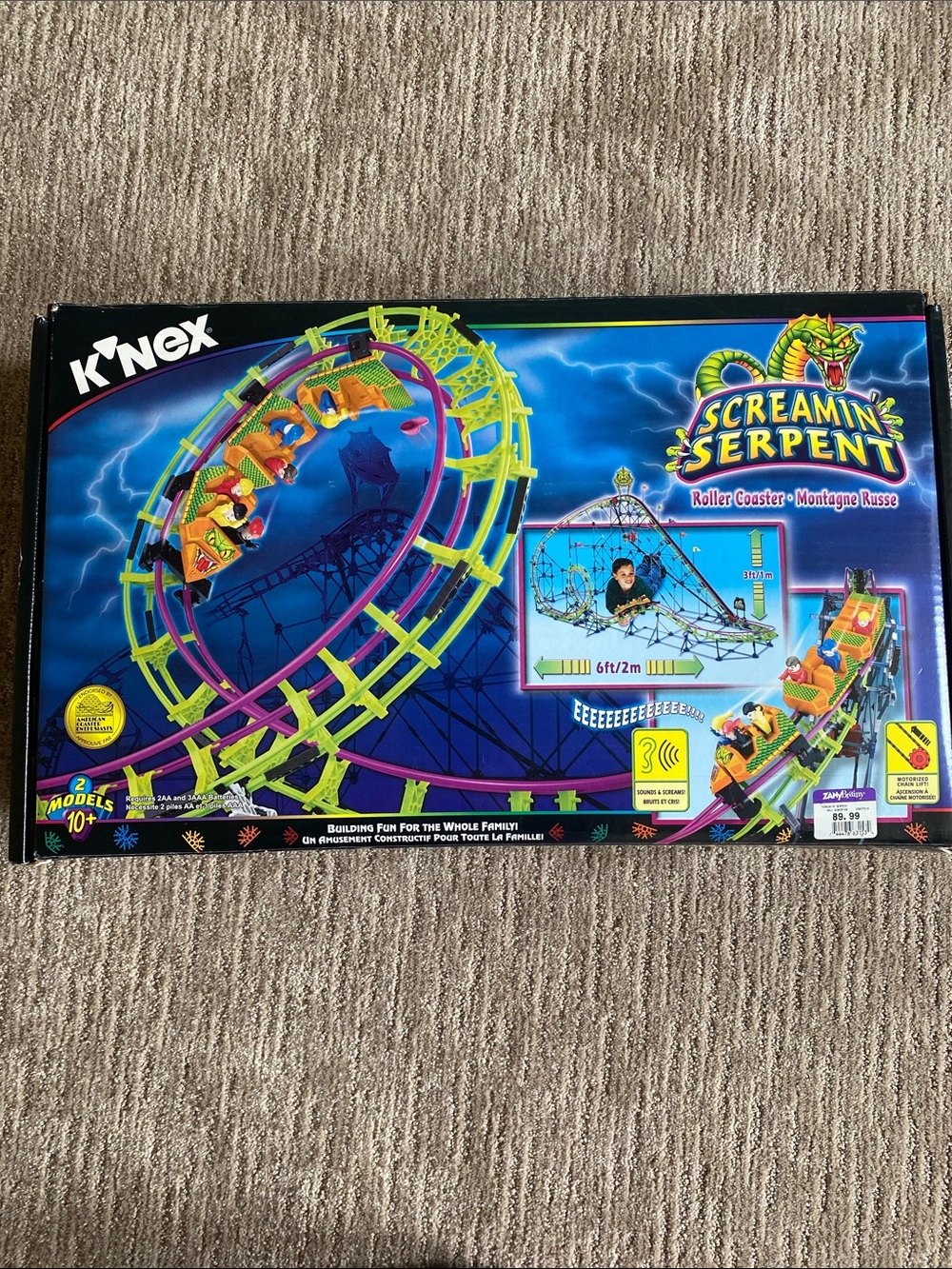 K’Nex 90’s Screamin' Serpent Roller Coaster Kids Building Toy